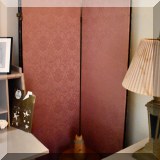 F50. Three-panel upholstered screen.